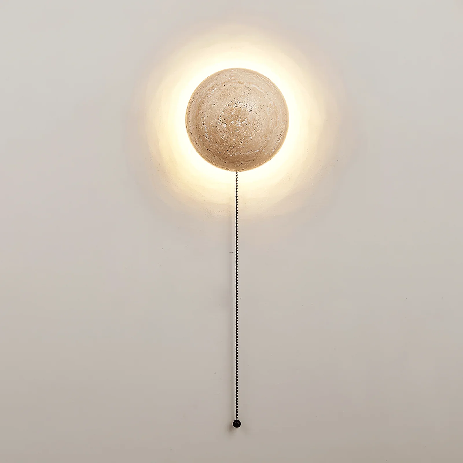 Luna Round Travertine Wall Light