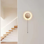 Luna Round Travertine Wall Light