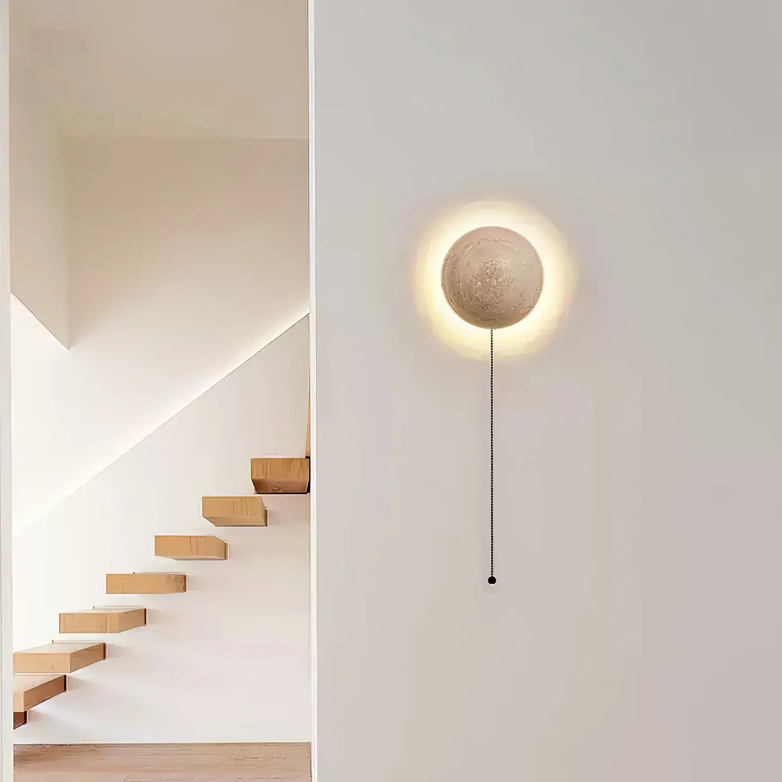 Luna Round Travertine Wall Light