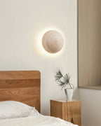 Luna Round Travertine Wall Light