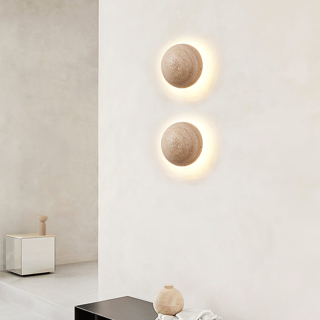 Luna Travertine Wall Light