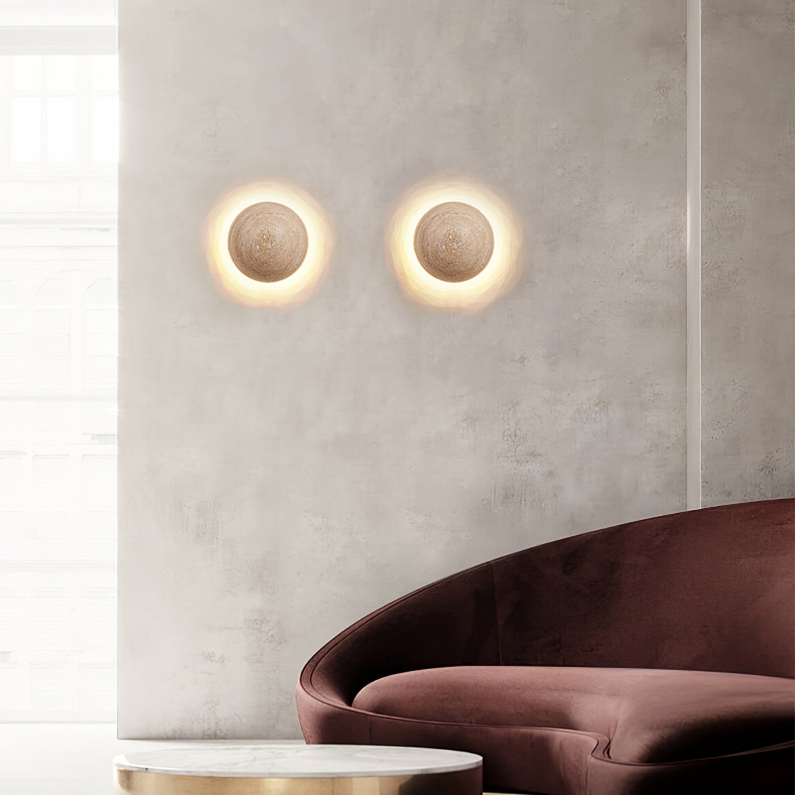 Luna Travertine Wall Light