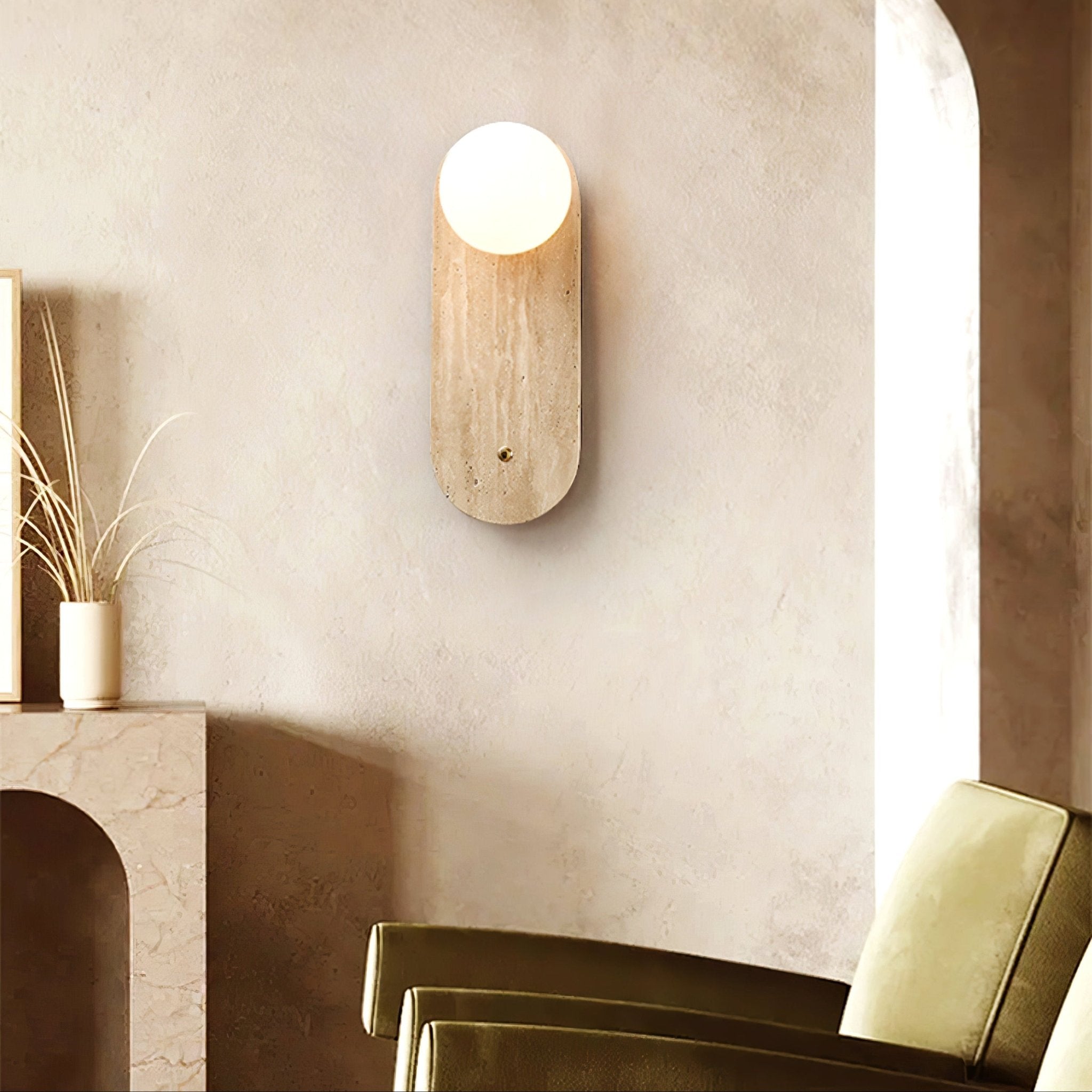 Luna Travertine Wall Sconce