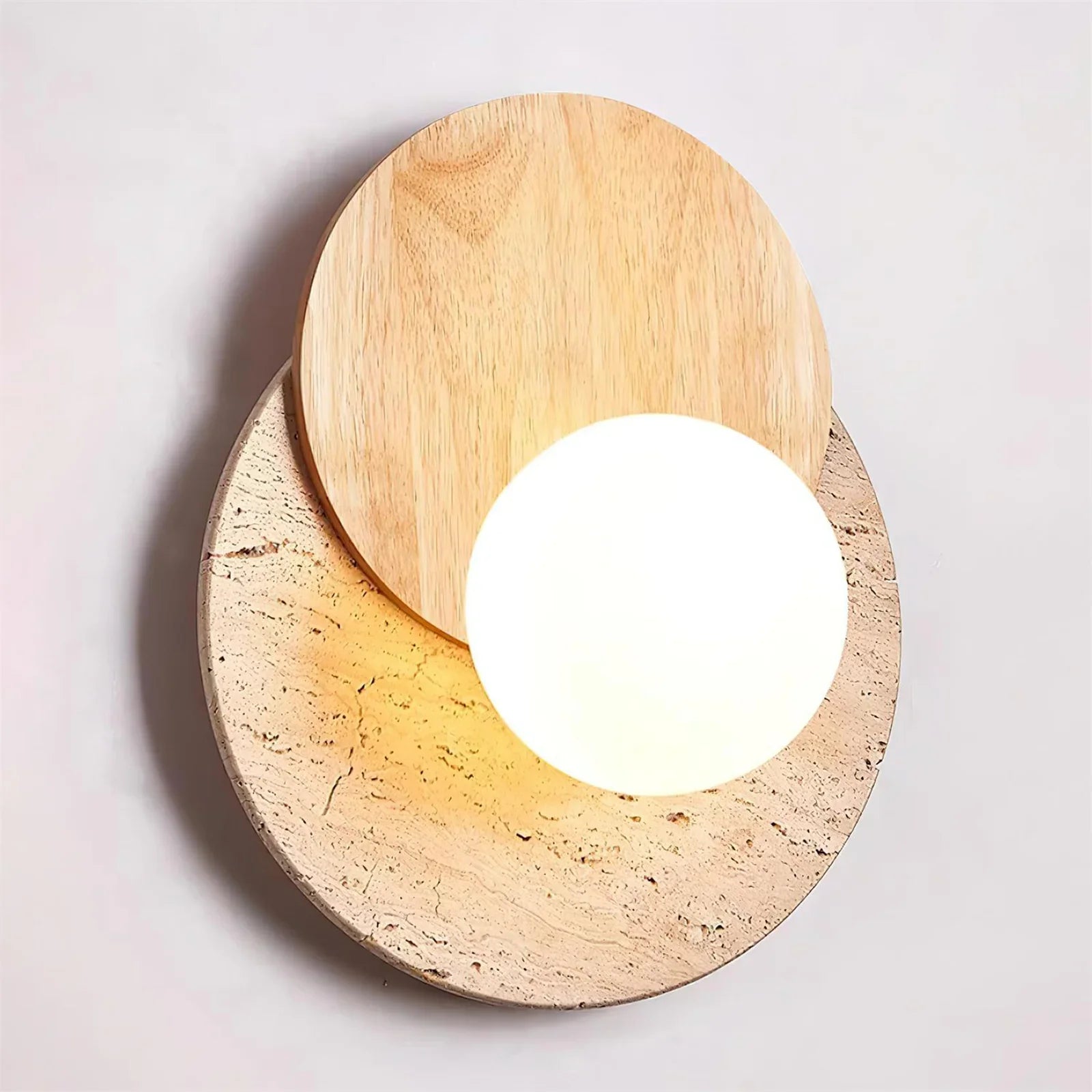 Lunar Eclipse Travertine Wall Lamp