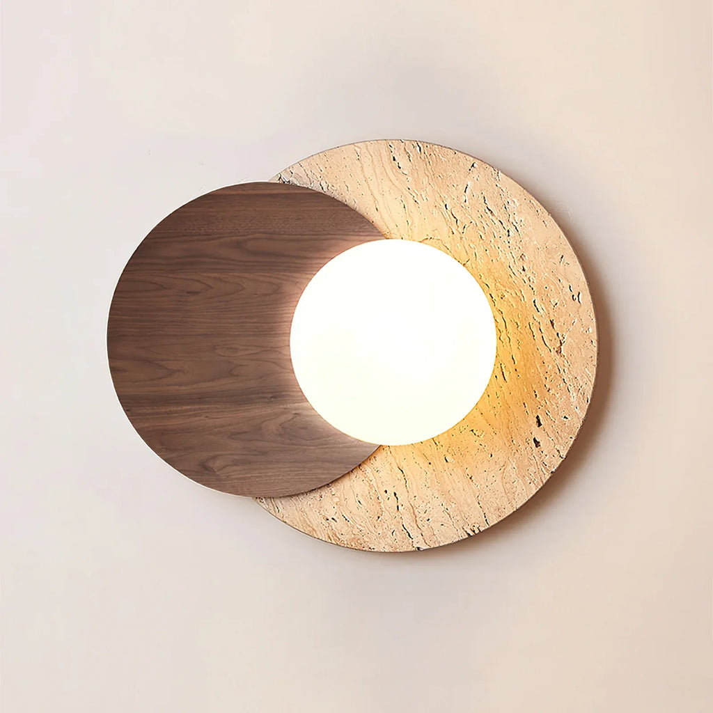 Lunar Eclipse Travertine Wall Lamp