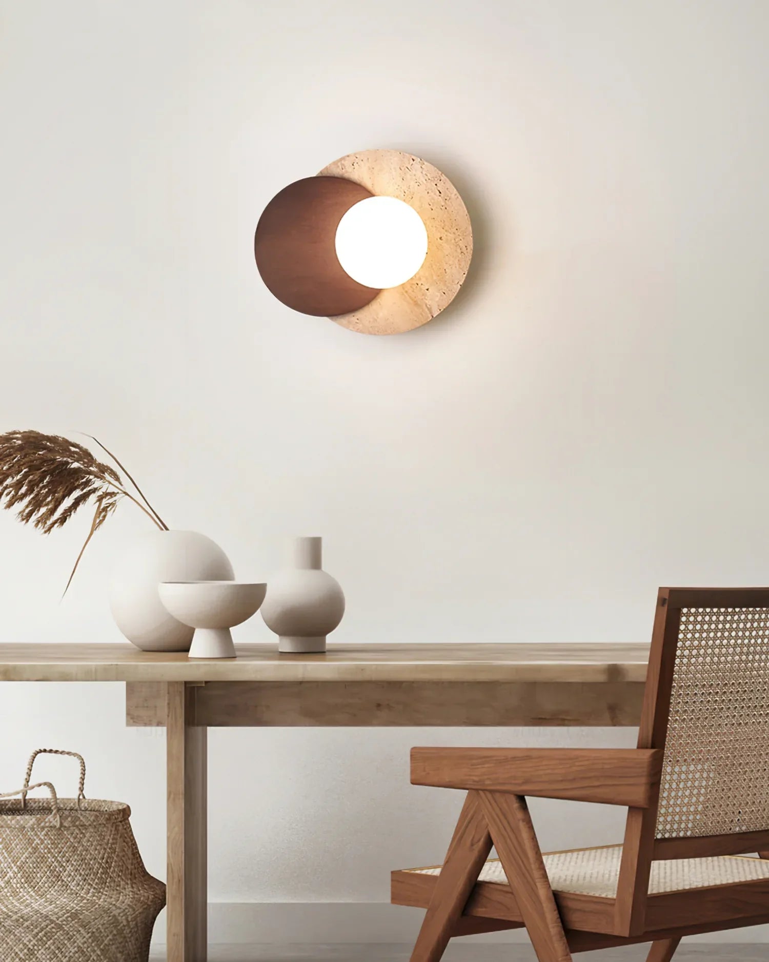 Lunar Eclipse Travertine Wall Lamp