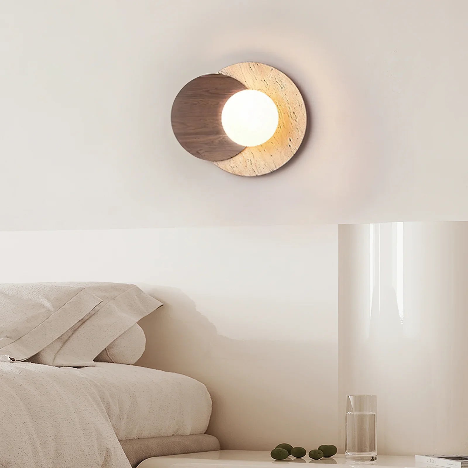 Lunar Eclipse Travertine Wall Lamp