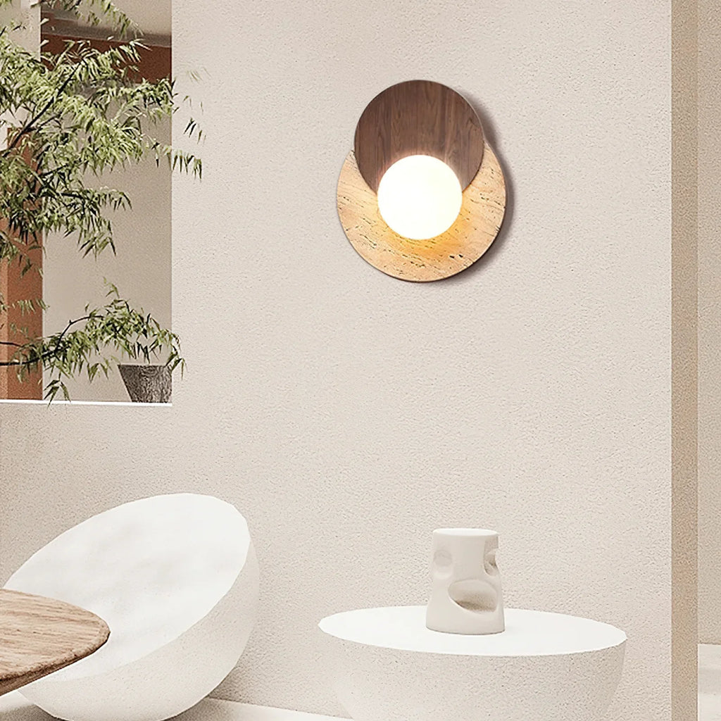 Lunar Eclipse Travertine Wall Lamp