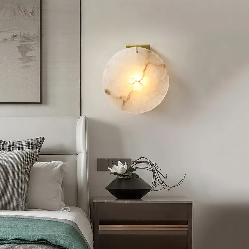 Luxury Alabaster Round Wall Light