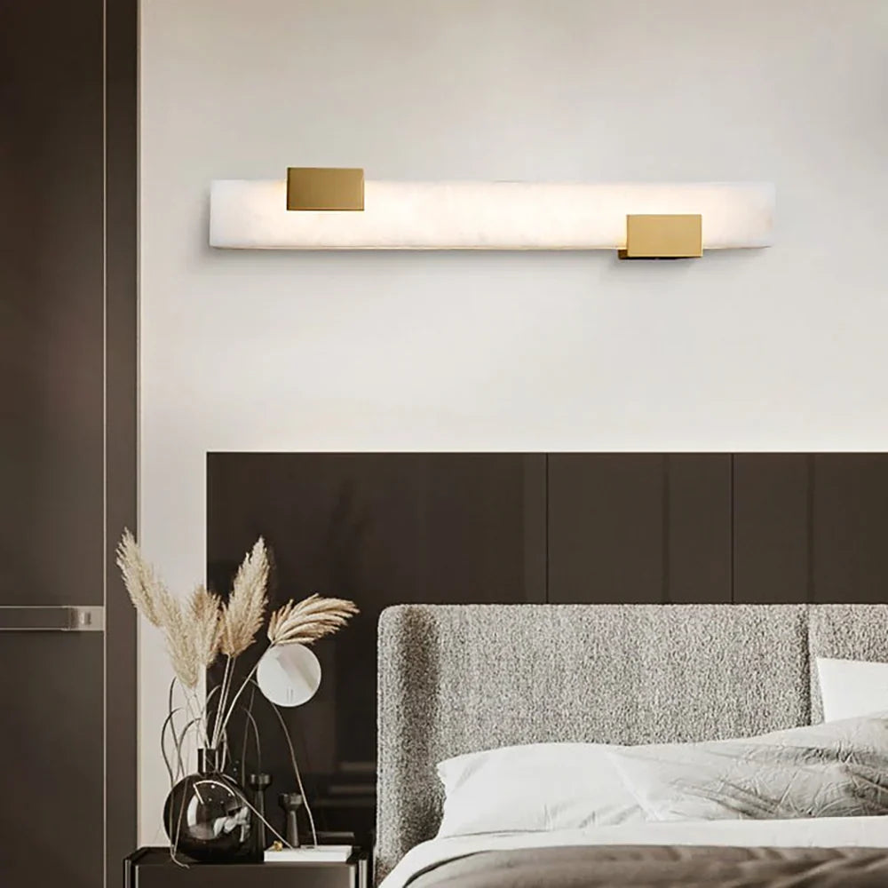 Luxury Rectangular Alabaster Wall Lamp