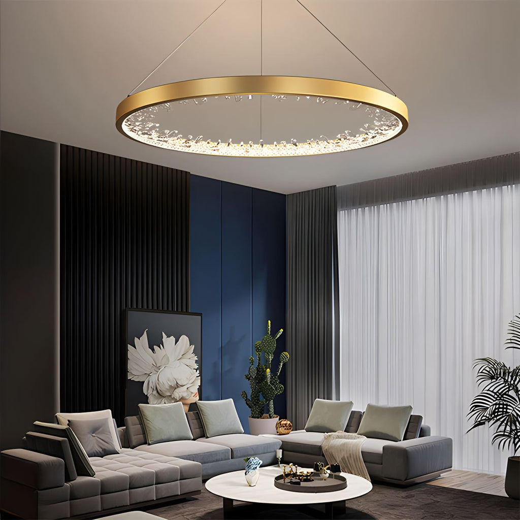 Luxury Circle Crystal Chandelier for Living Room