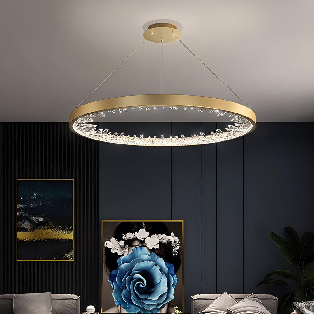Luxury Circle Crystal Chandelier for Living Room