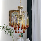 French Retro Water Drop Glass Chandelier