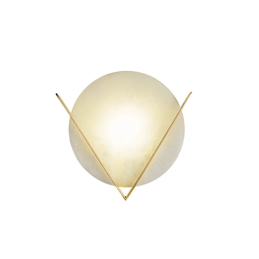 Alabaster Round Victory V Wall Lamp