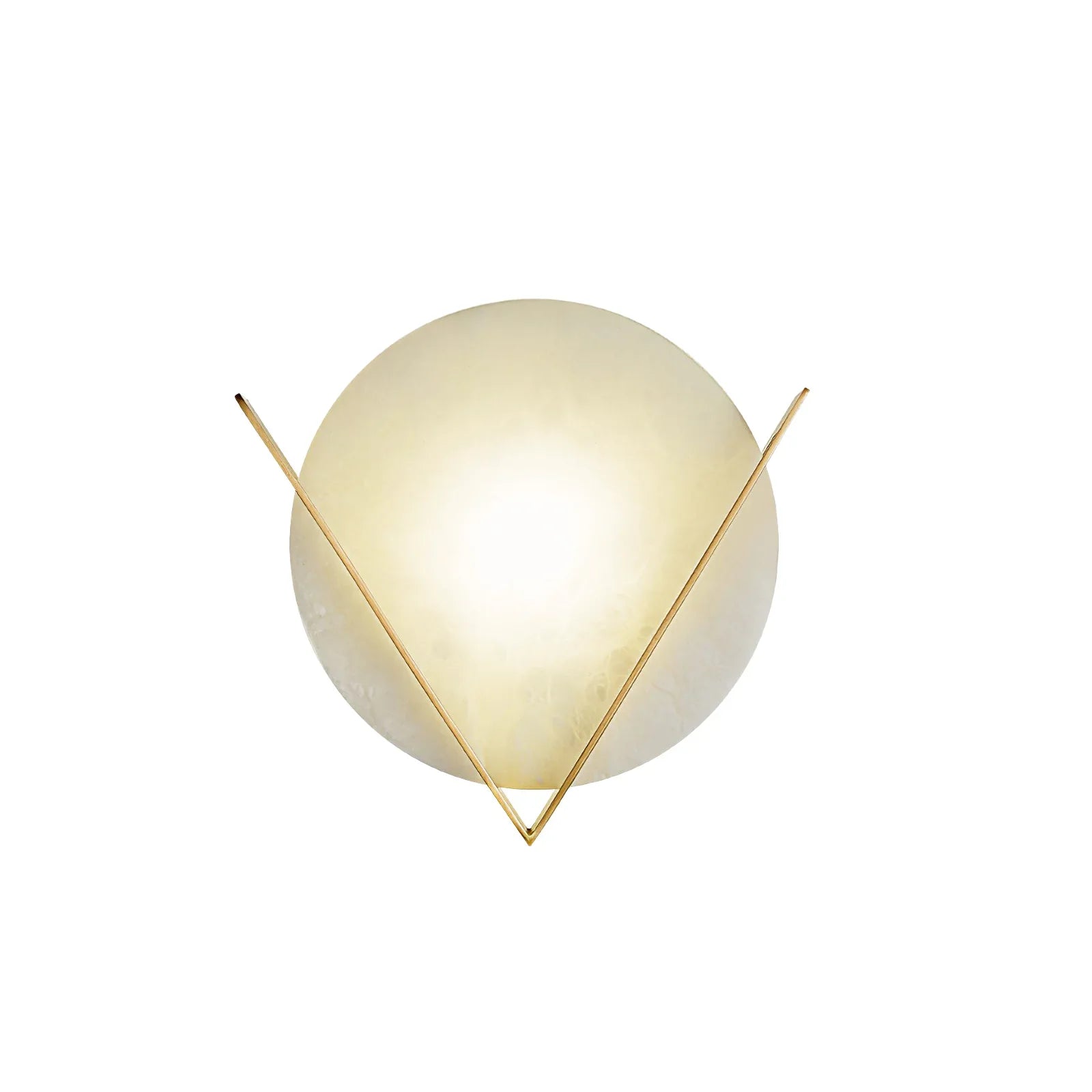 Alabaster Round Victory V Wall Lamp