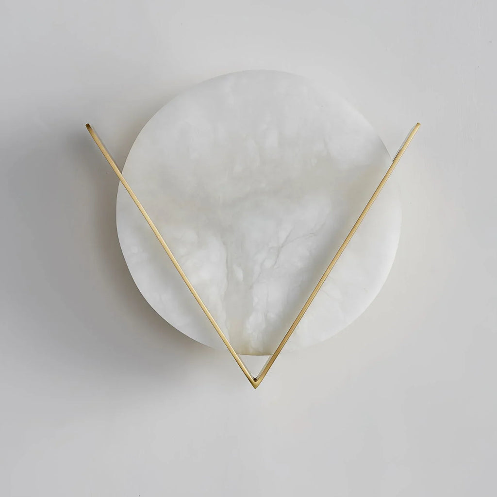 Alabaster Round Victory V Wall Lamp