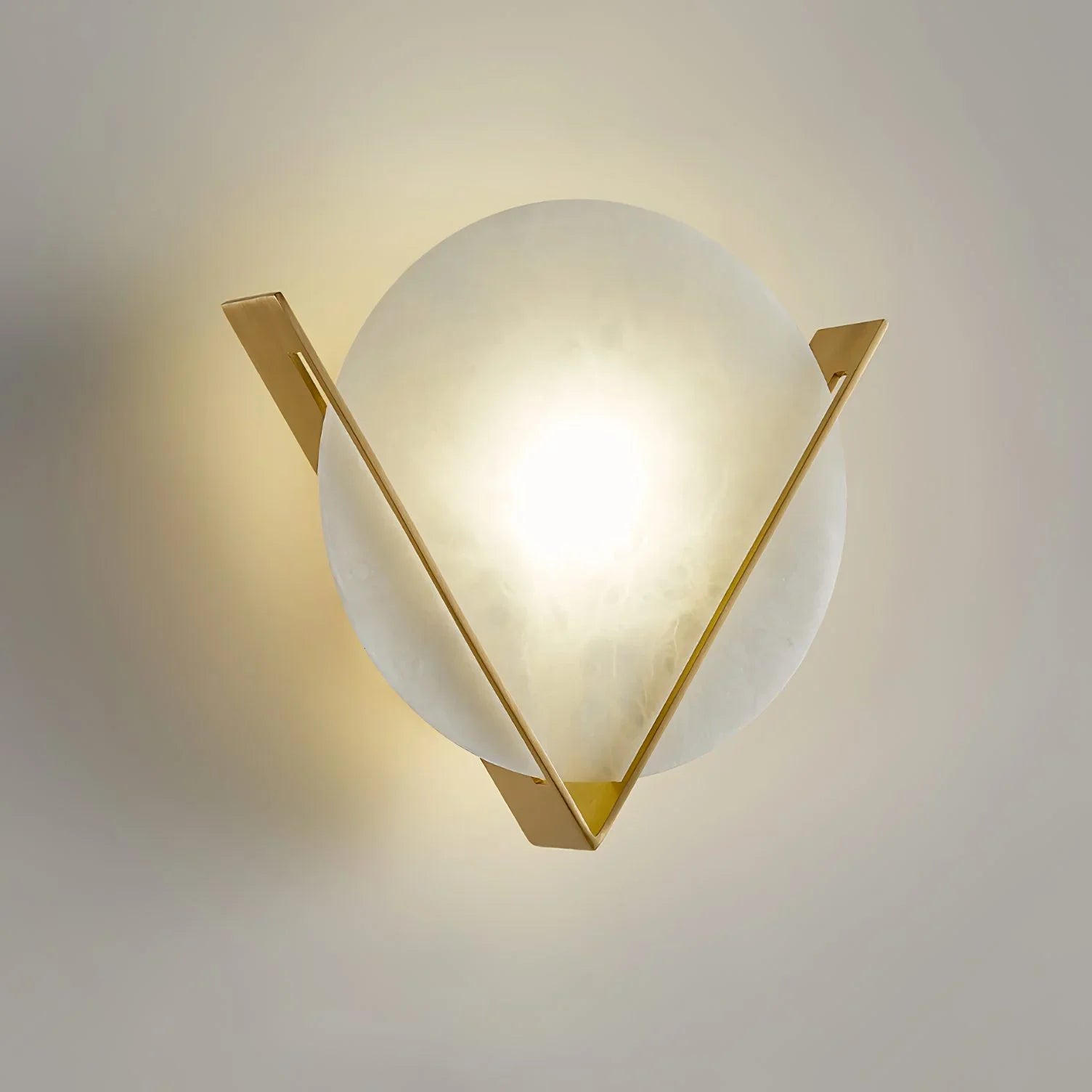 Alabaster Round Victory V Wall Lamp