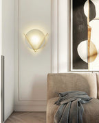 Alabaster Round Victory V Wall Lamp