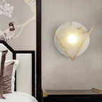 Alabaster Round Victory V Wall Lamp