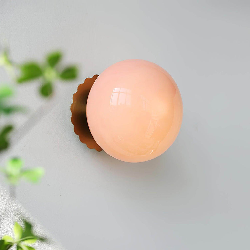 Marshmallow Glass Wall Sconce – Vintage Pink & Pastel Bedroom Light