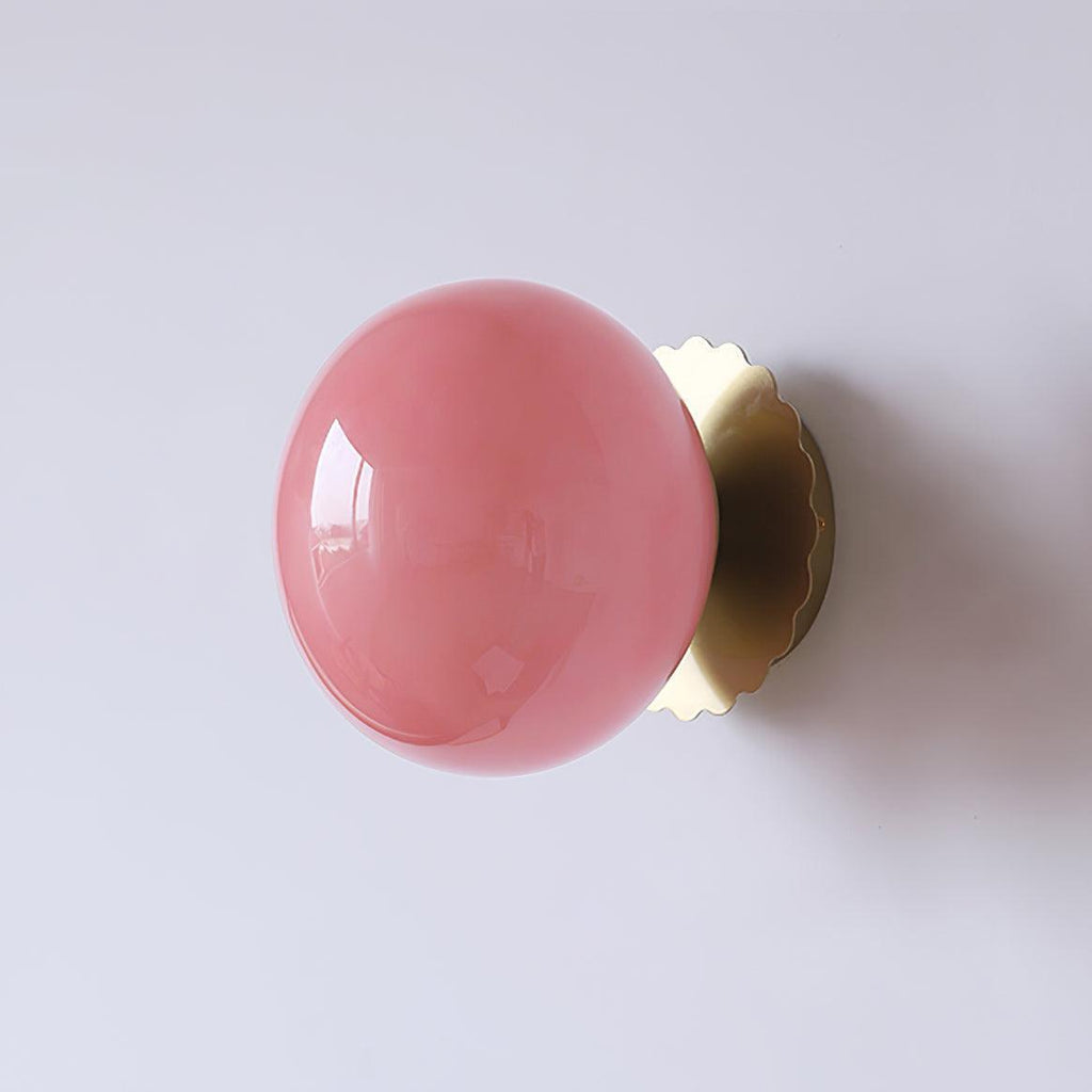 Marshmallow Glass Wall Sconce – Vintage Pink & Pastel Bedroom Light