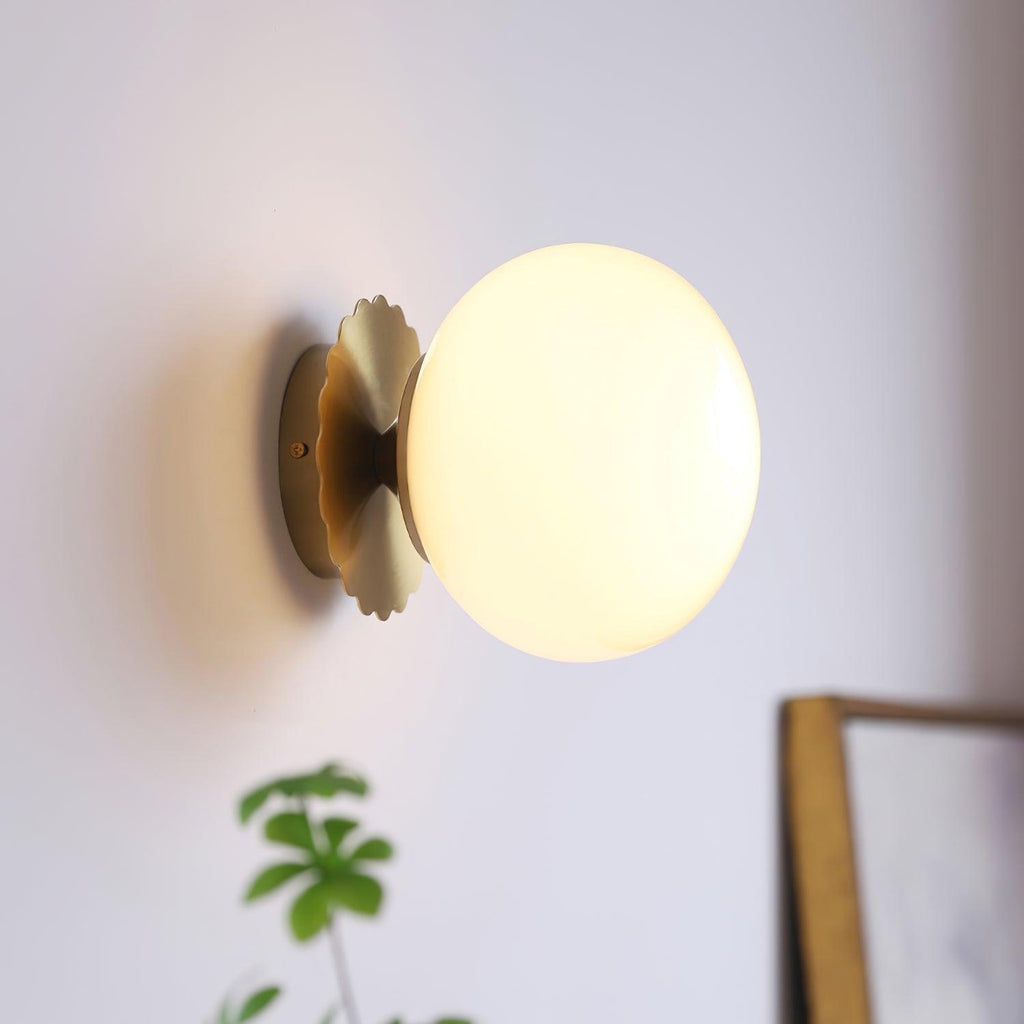 Marshmallow Glass Wall Sconce – Vintage Pink & Pastel Bedroom Light