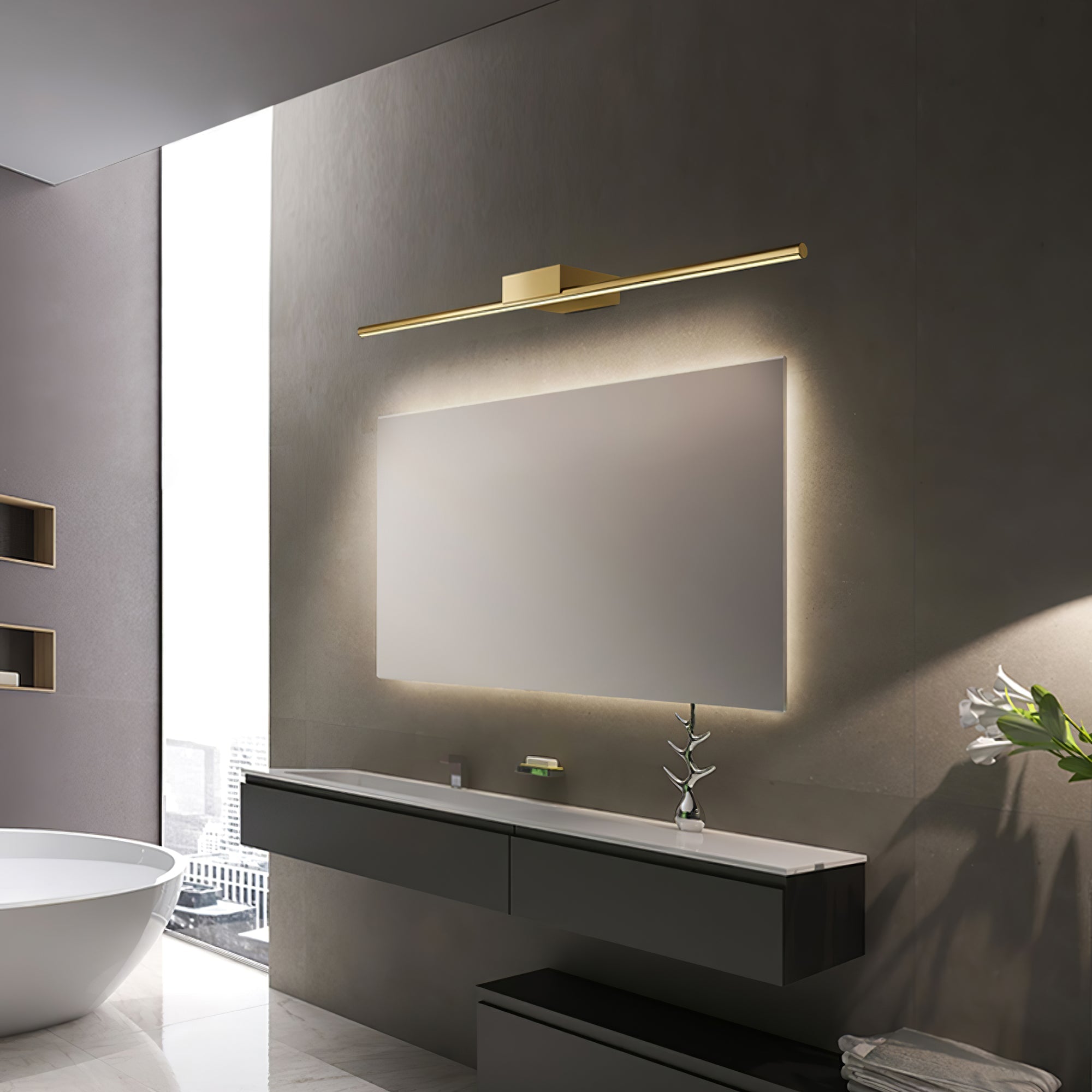 Metallic Streamlined Wall Light