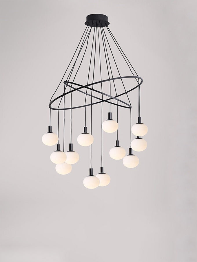 Milky White Glass Ball Pendant Light