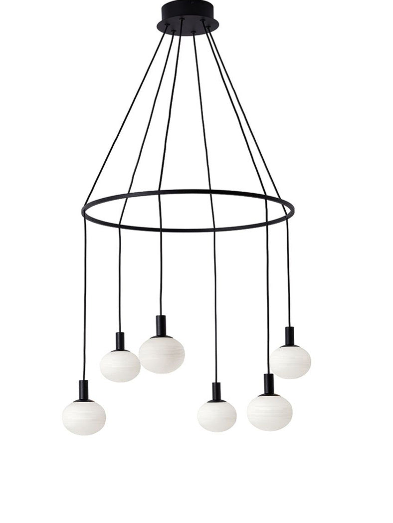 Milky White Glass Ball Pendant Light