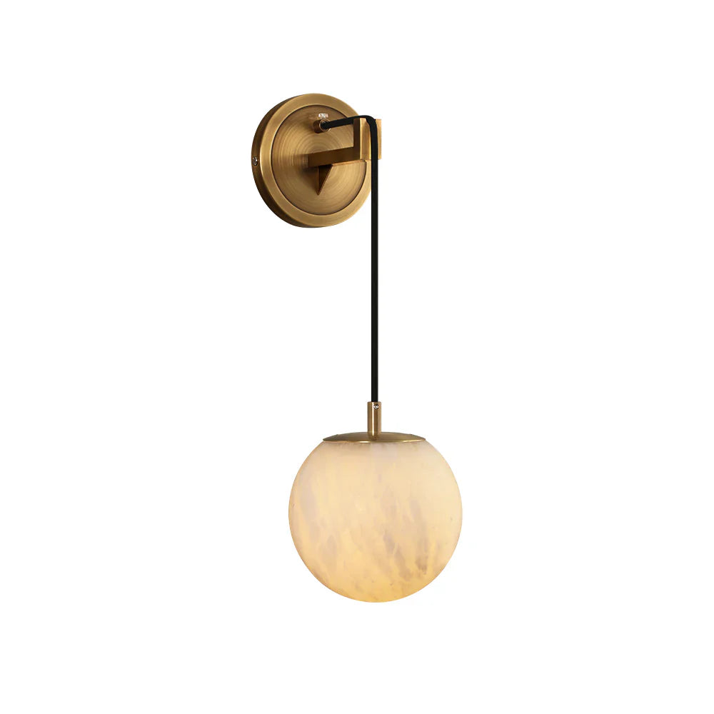 Minimalist Spherical Alabaster Wall Lamp