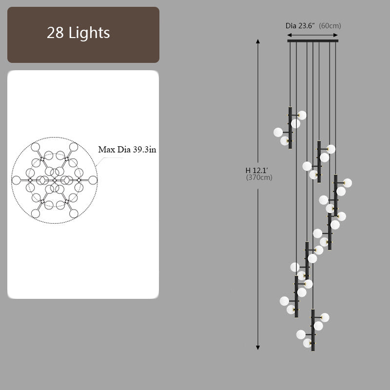 Multi Arm Opal Shade Chandelier