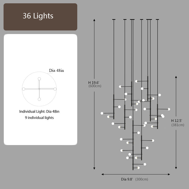 Multi Arm Opal Shade Chandelier
