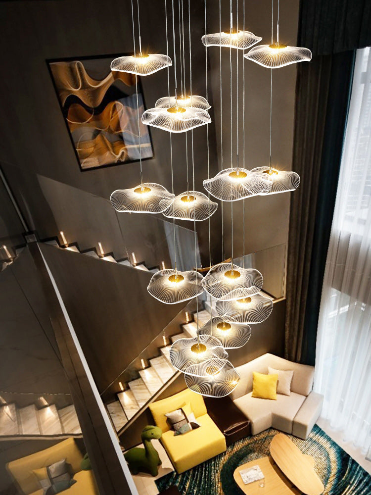 Lotus Leaf Staircase Pendant Light