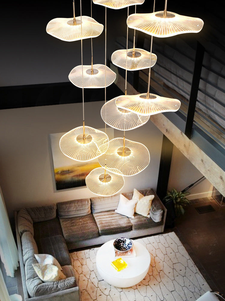 Lotus Leaf Staircase Pendant Light