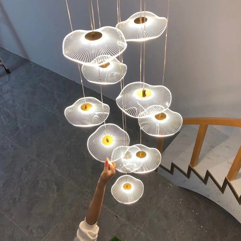 Lotus Leaf Staircase Pendant Light