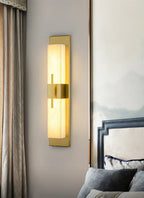 Modern Alabaster Cuboid Copper Wall Lamp