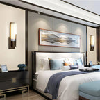 Modern Alabaster Cuboid Copper Wall Lamp