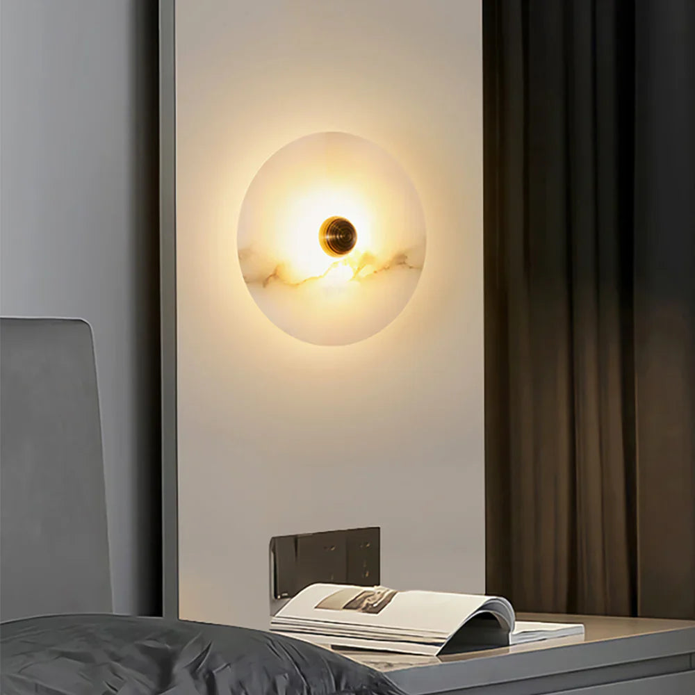 Modern Alabaster Round Wall Lamp