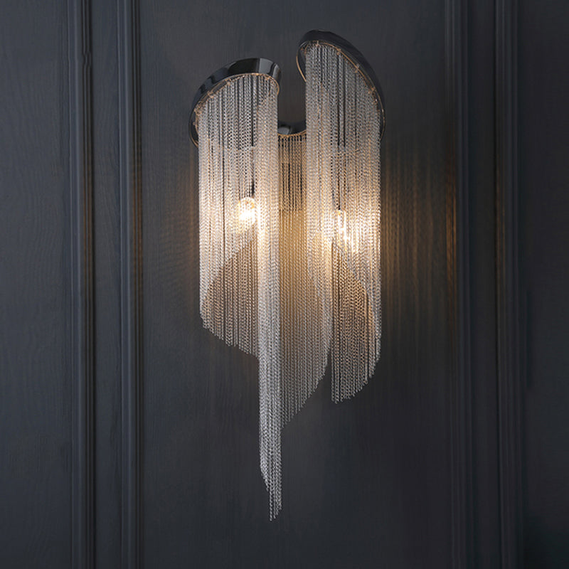Aluminum Chain Tassel Wall Sconce