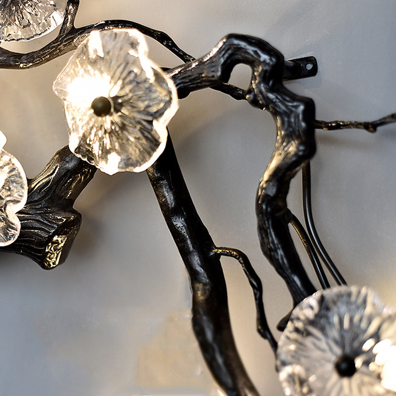 Plum Blossoms Brass Sconce Light