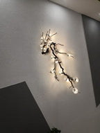 Plum Blossoms Brass Sconce Light