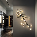 Plum Blossoms Brass Sconce Light