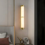 Modern Cylindra Alabaster Brass Wall Light