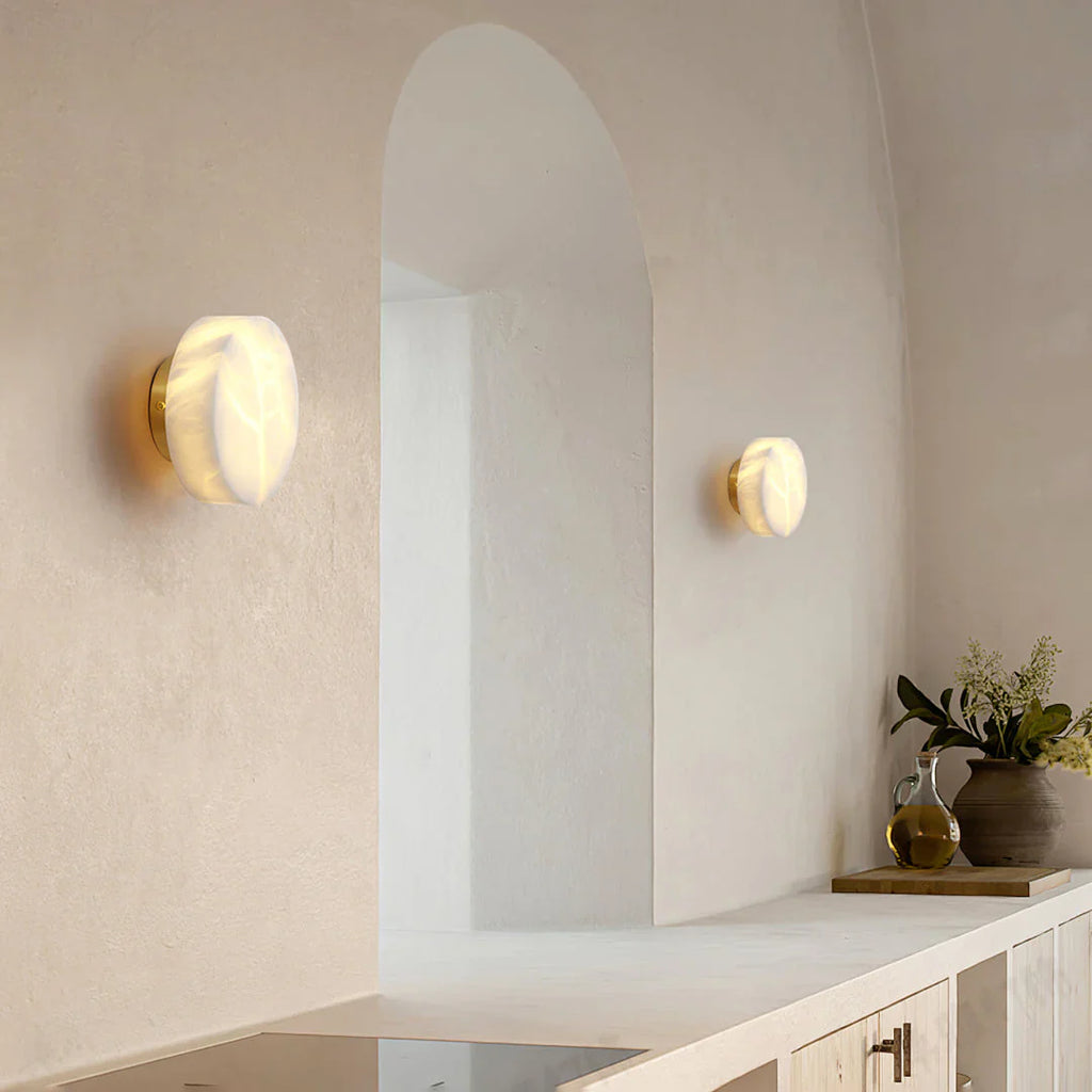 Domino A Cylindrical Alabaster Wall Light