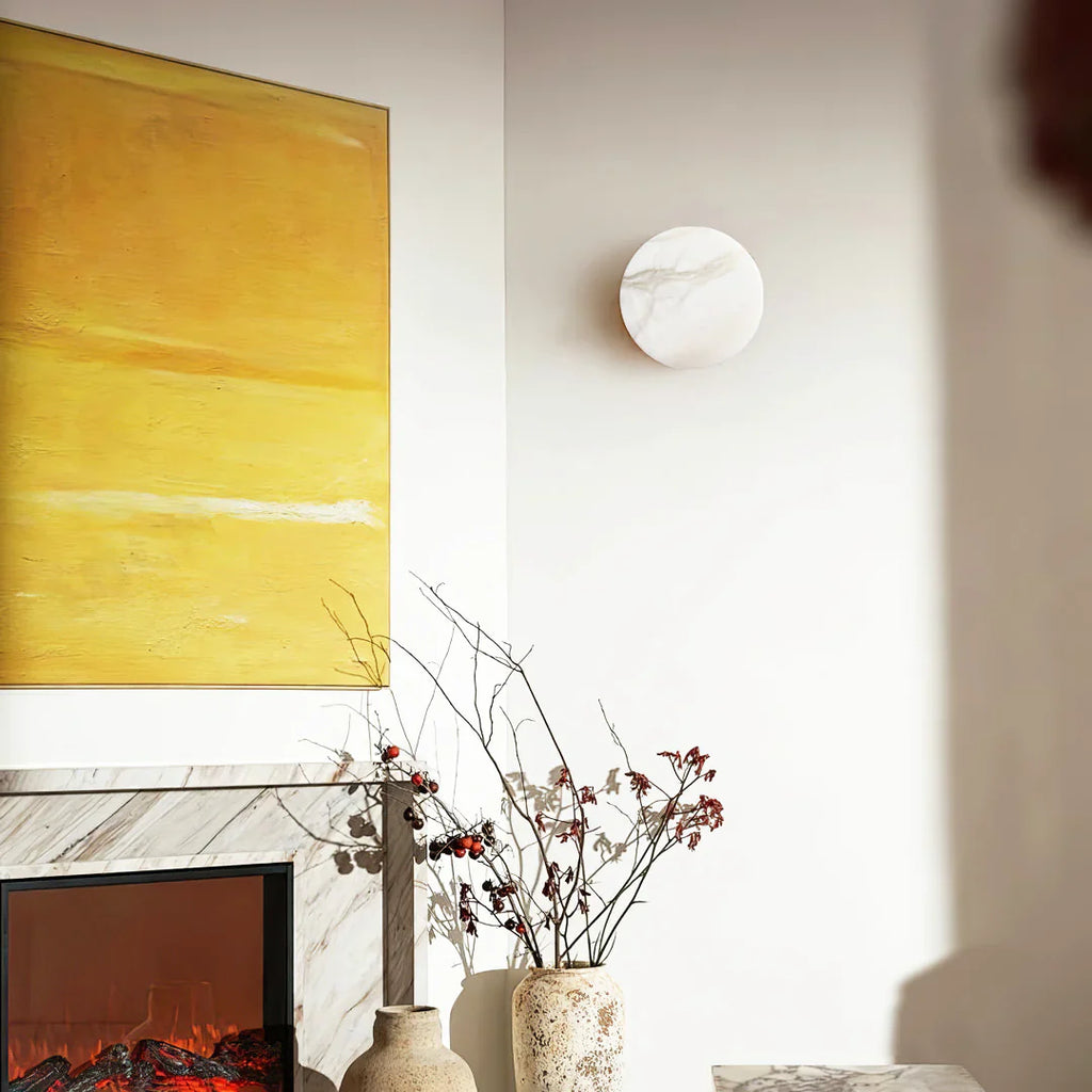 Domino A Cylindrical Alabaster Wall Light