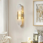 Modern Melange Elongated Alabaster Wall Lamp