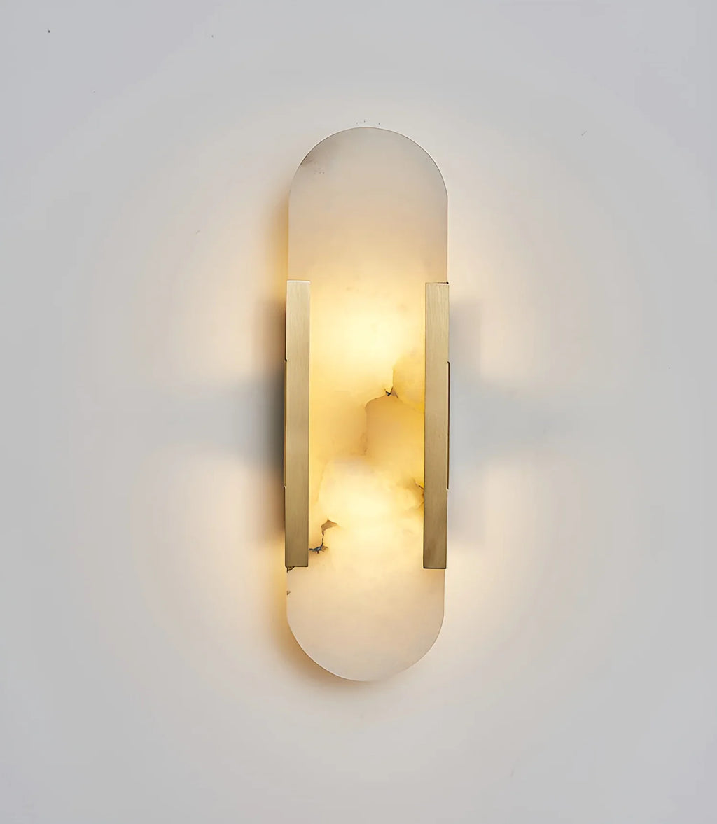 Modern Melange Elongated Alabaster Wall Lamp