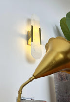 Modern Melange Elongated Alabaster Wall Lamp