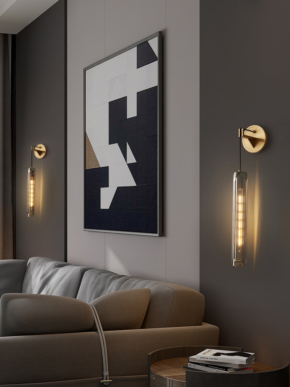 Modern Smoky Crystal Wall Sconce
