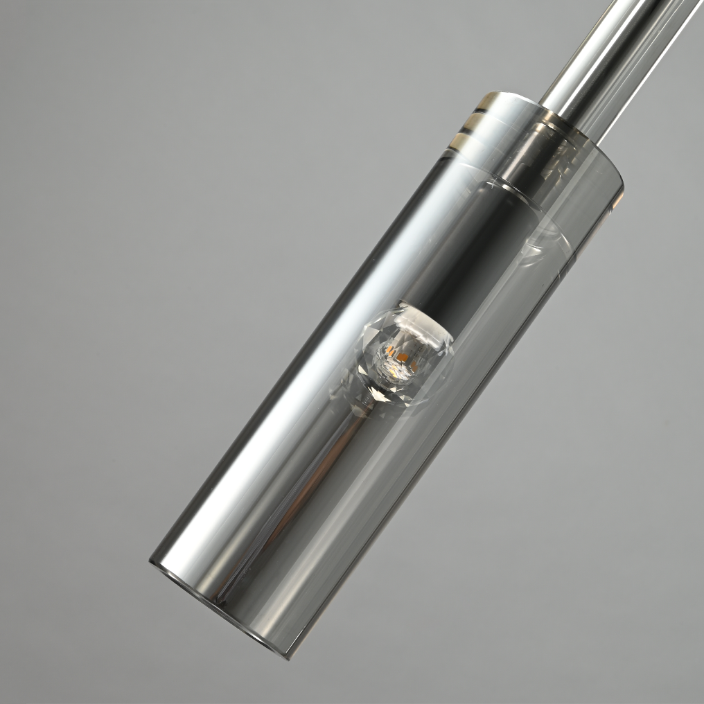 Modern Smoky Glass Brass Wall Sconce